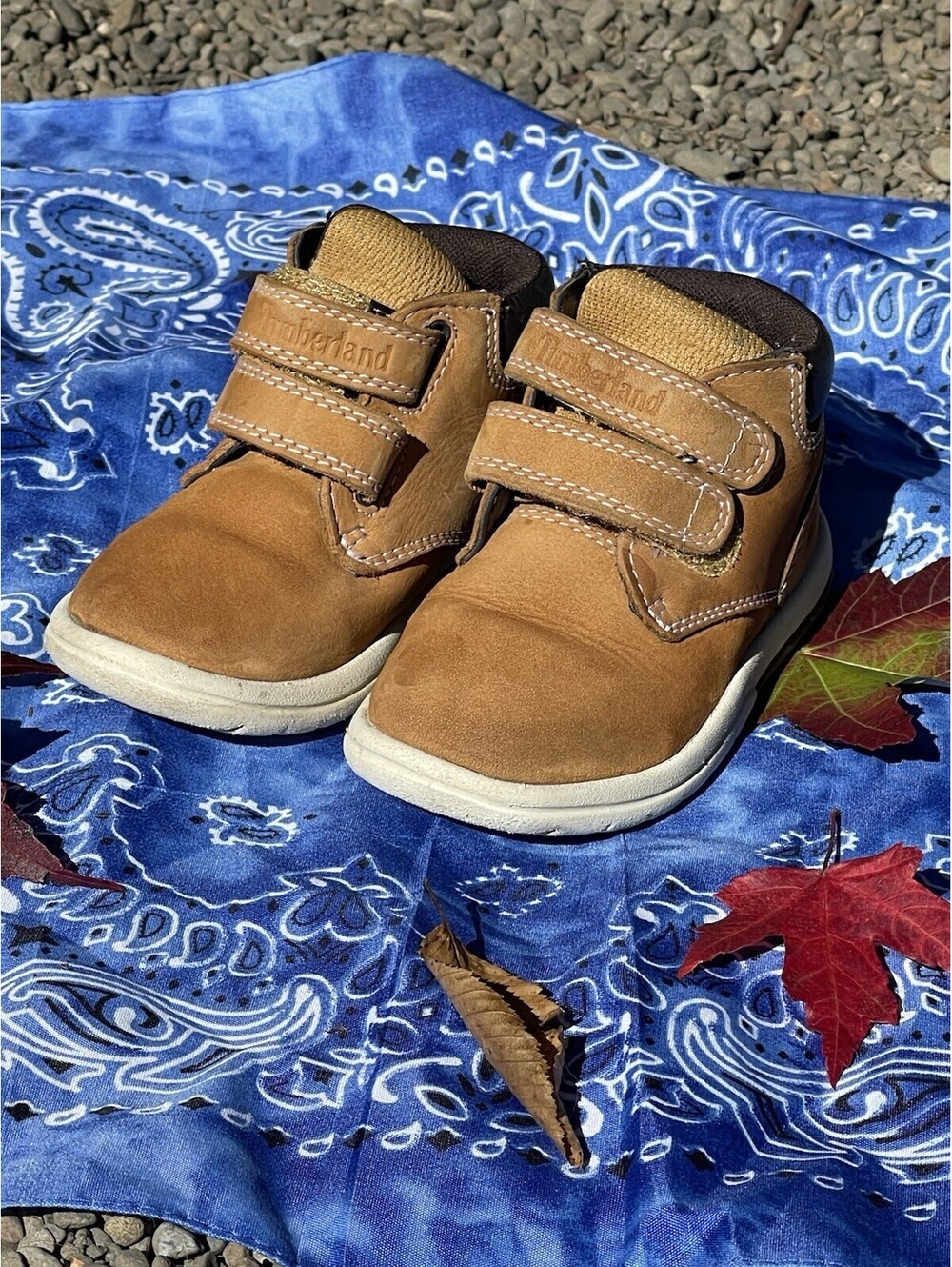 Timberland Toddler Tracks New Black Leather Hook And Loop Boots Size 7